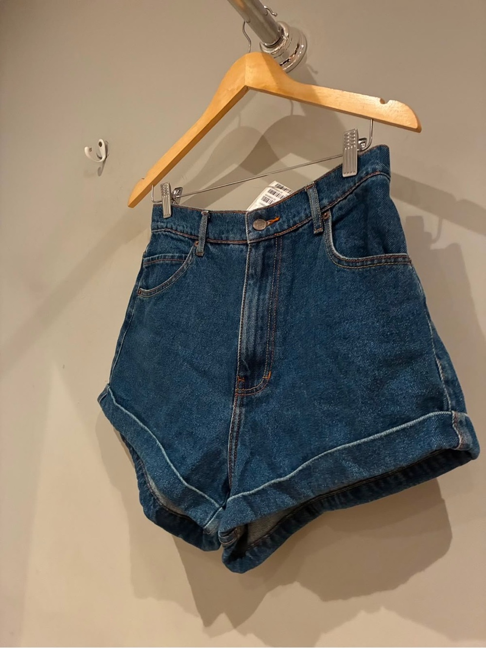 FARM Rio High-Waisted Denim Shorts – Size 42 BR / US 10